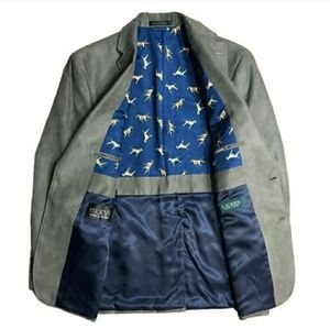 LAUREN RALPH LAUREN Linley Grey Faux Suede Sport Blazer 40R